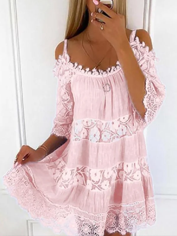 Zjkrl Women Lace Round Neck Mini Dress Spring Summer Hollow Out Short Sleeve Patchwork Dress Loose Off Shoulder Beach Dress Vestidos Square Neckline Feminine Zjkrl Women Lace Round Neck Mini Dress Spring Summer Hollow Out Short Sleeve Patchwork Dress Loose Off Shoulder Beach Dress Vestidos Square Neckline Feminine
