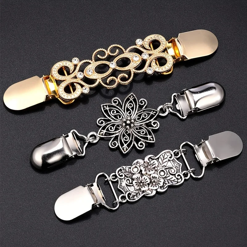 3 Pack Vintage Sweater Shawl Clips - Retro Cardigan Collar Clips for Women and Girls Chenille Brocade Lace 3 Pack Vintage Sweater Shawl Clips - Retro Cardigan Collar Clips for Women and Girls Chenille Brocade Lace