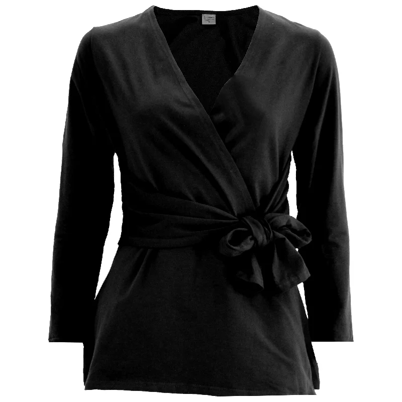 Organic Drape Tie Cardigan Iron Safe Non-Iron Wrinkle Free