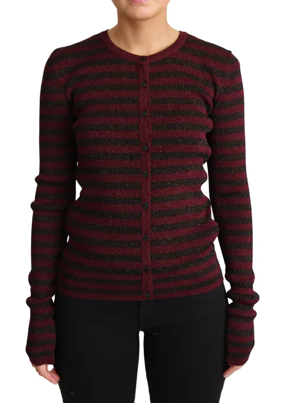 Dolce & Gabbana Elegant Striped Viscose Cardigan Thin Thick Dense