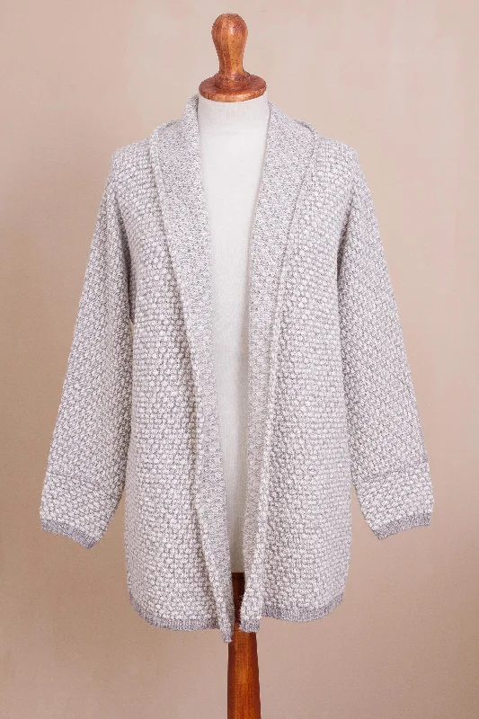 Dove Down Off-White and Grey Alpaca Blend Relaxed Fit Cardigan Sweater Button Cardigan Zip Cardigan Pullover Cardigan Dove Down Off-White and Grey Alpaca Blend Relaxed Fit Cardigan Sweater Button Cardigan Zip Cardigan Pullover Cardigan