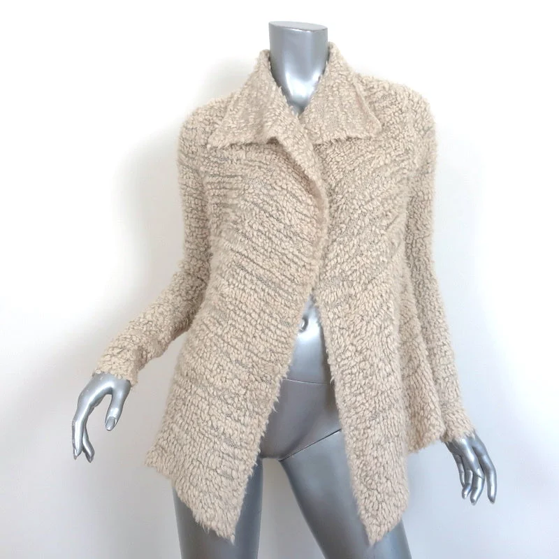 James Perse Shearling Cardigan Ivory Wool-Mohair Size 2 Open Front Sweater Nylon Fabric Polyester Fabric Spandex Fabric James Perse Shearling Cardigan Ivory Wool-Mohair Size 2 Open Front Sweater Nylon Fabric Polyester Fabric Spandex Fabric