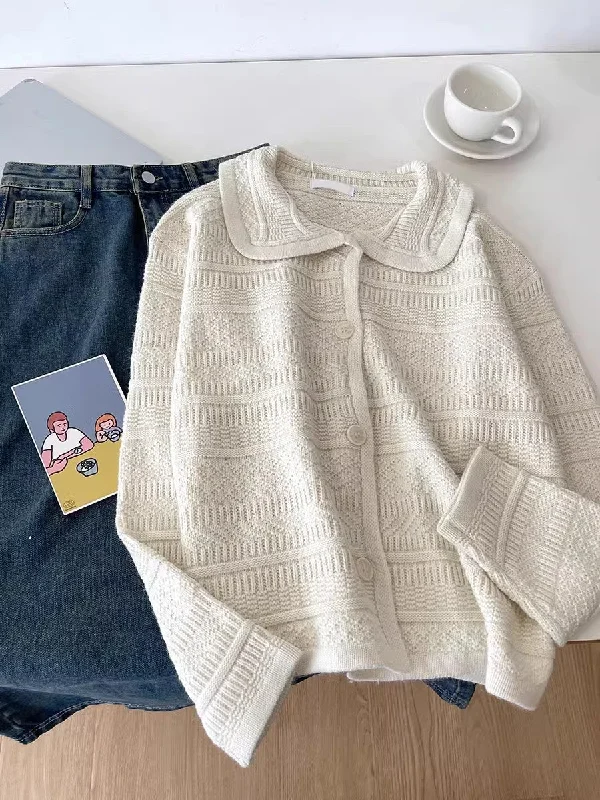 sweet simple long-sleeved knitted sweater cardigan S4715 Rayon Fabric Velvet Fabric Corduroy Fabric sweet simple long-sleeved knitted sweater cardigan S4715 Rayon Fabric Velvet Fabric Corduroy Fabric