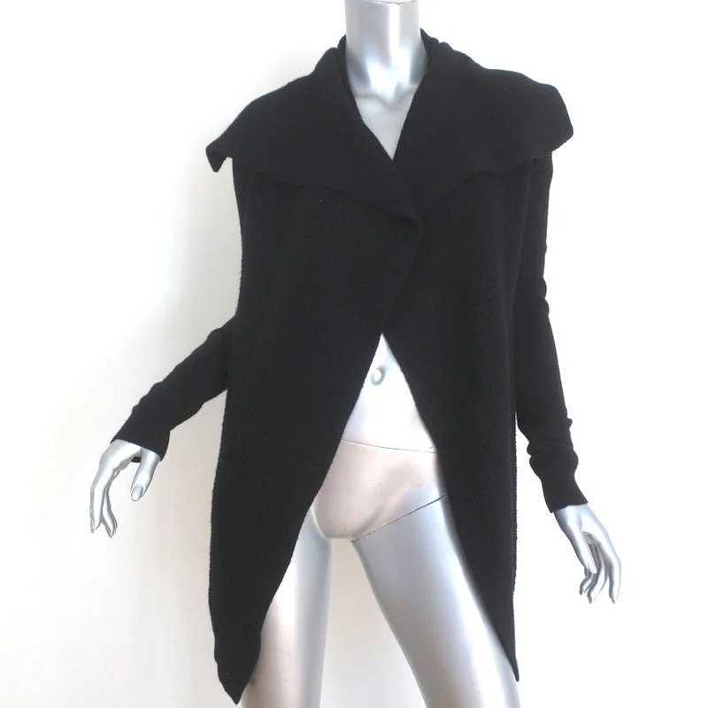 Theory Cashmere Draped Cardigan Winxie D Black Waffle Knit Size Small Machine Wash Dry Clean Hand Wash Theory Cashmere Draped Cardigan Winxie D Black Waffle Knit Size Small Machine Wash Dry Clean Hand Wash