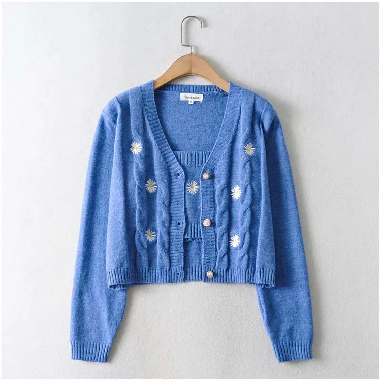 Vintage flower embroidery short loose cardigan top coat 7212 Long Cardigan Short Cardigan Medium Cardigan Vintage flower embroidery short loose cardigan top coat 7212 Long Cardigan Short Cardigan Medium Cardigan