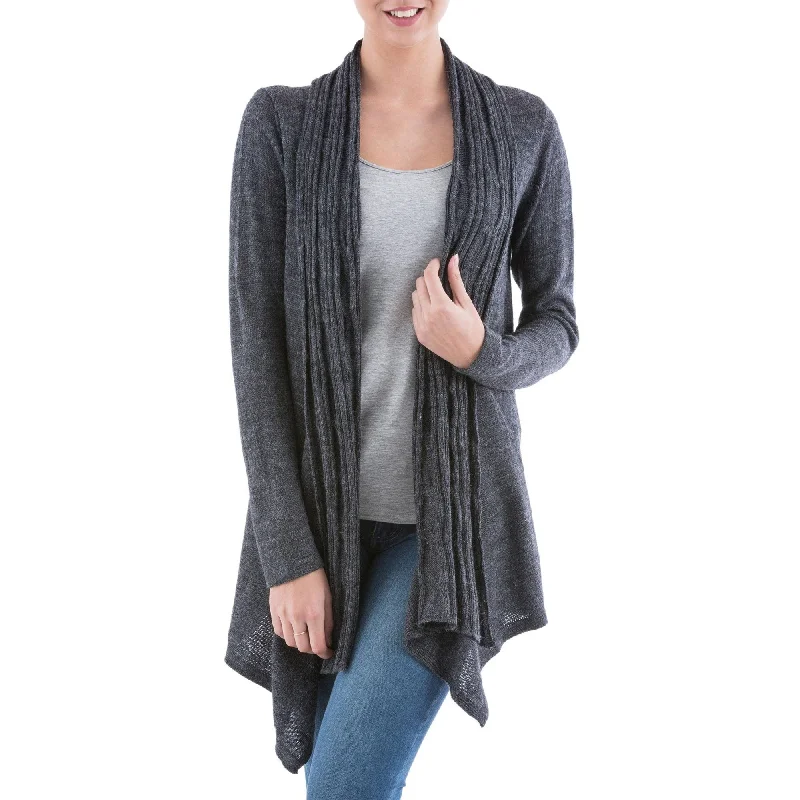 Waterfall Dream Grey Cardigan Satin Fabric Silk Fabric Chiffon Fabric