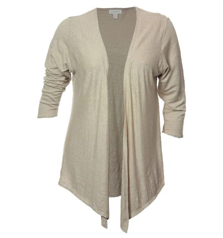Charter Club Beige Long Sleeve Open Drape Front Cardigan Sweater Shrug Welt Pockets Slit Pockets Flap Pockets Charter Club Beige Long Sleeve Open Drape Front Cardigan Sweater Shrug Welt Pockets Slit Pockets Flap Pockets