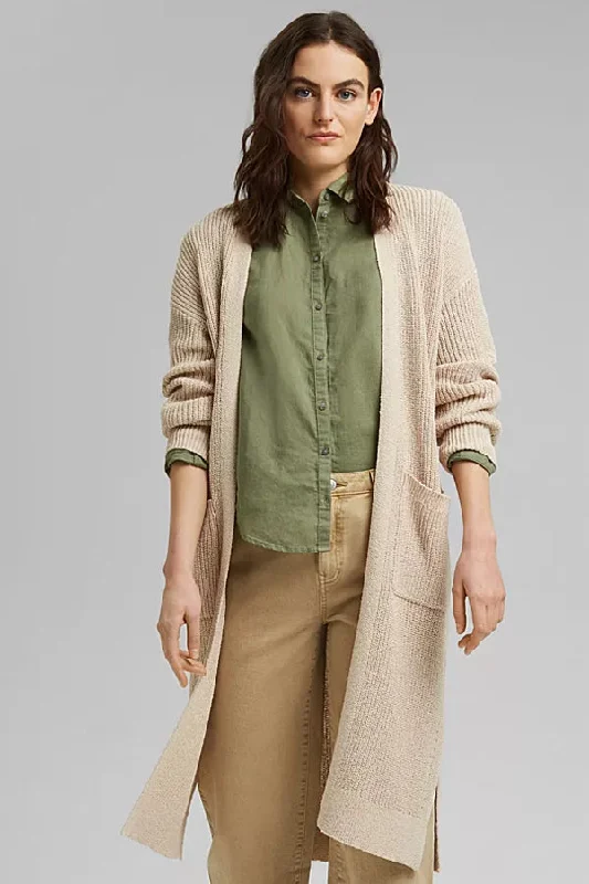 Esprit Cotton Blend Cardigan Asymmetrical,ymmetric Pencil Cardigan