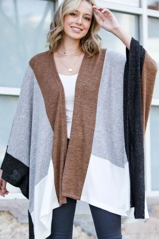 Gray Camel Color Block Asymmetrical Dolman Poncho Ruana Cardigan Casual Womens Lace Blend Ribbed Blend Corduroy Blend Gray Camel Color Block Asymmetrical Dolman Poncho Ruana Cardigan Casual Womens Lace Blend Ribbed Blend Corduroy Blend