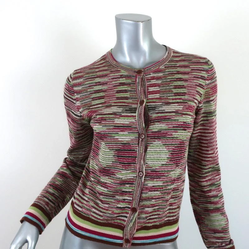 M Missoni Space Dye Cardigan Multicolor Wool-Blend Size 42 Crewneck Sweater Button Cardigan Zip Cardigan Pullover Cardigan M Missoni Space Dye Cardigan Multicolor Wool-Blend Size 42 Crewneck Sweater Button Cardigan Zip Cardigan Pullover Cardigan