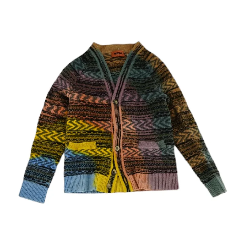 Multi MiscCardigan Sweater Handmade Hand-knitted Hand-woven