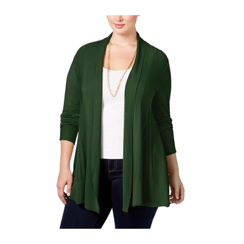 NY Collection Green Long Sleeve Open Front Textured Cardigan Sweater Plus Size Embroidered Appliqued Beaded NY Collection Green Long Sleeve Open Front Textured Cardigan Sweater Plus Size Embroidered Appliqued Beaded