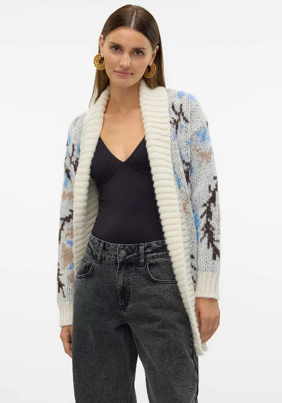 Vero Moda Skylar Chunky Printed Cardigan, Beige Long Cardigan Short Cardigan Medium Cardigan Vero Moda Skylar Chunky Printed Cardigan, Beige Long Cardigan Short Cardigan Medium Cardigan