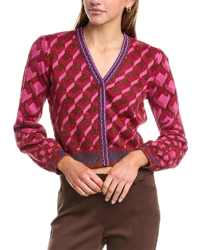 Diane von Furstenberg Macaria Cardigan Knit Fabric Woven Fabric Fleece Fabric