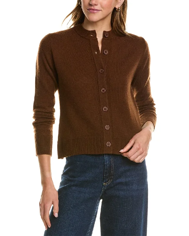 Hannah Rose Wool & Cashmere-Blend Cardigan Elasticated Padded Insulated
