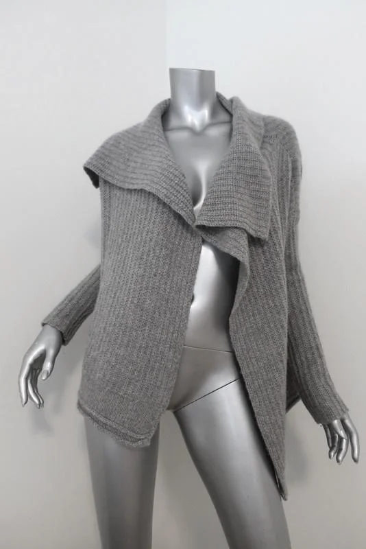 James Perse Cashmere Cardigan Gray Ribbed Knit Size 0 Drape Front Sweater Neon metallic Matte James Perse Cashmere Cardigan Gray Ribbed Knit Size 0 Drape Front Sweater Neon metallic Matte