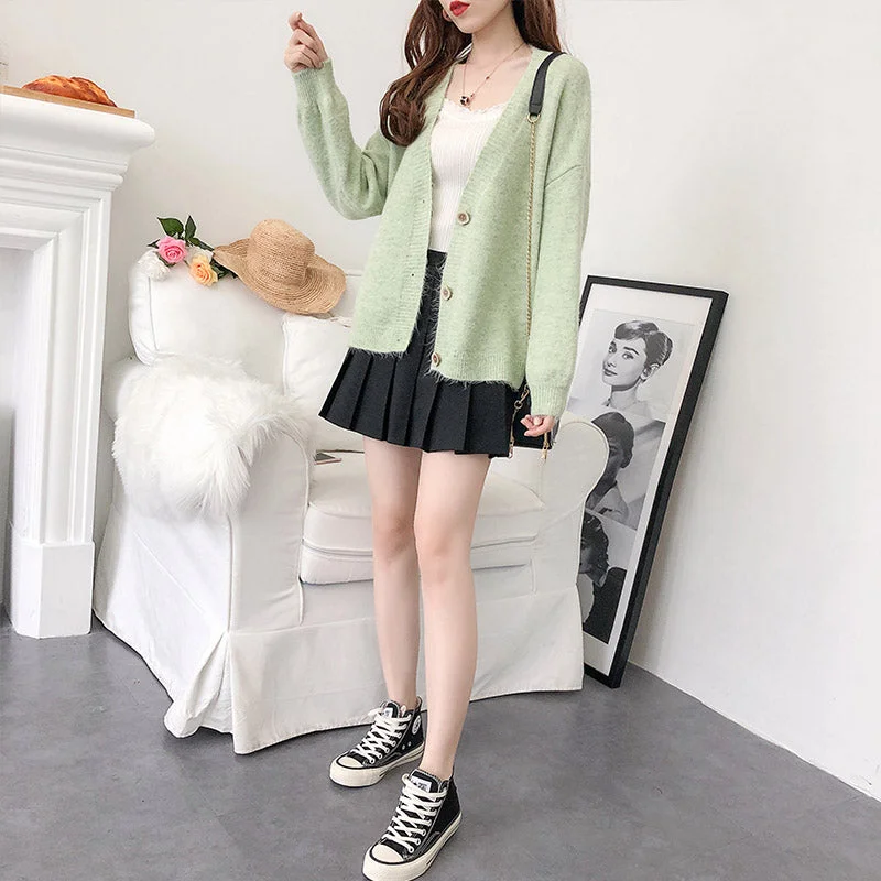 Small fresh knitted cardigan foreign coat 5269 Cashmere Blend Cotton Blend Poly Blend Small fresh knitted cardigan foreign coat 5269 Cashmere Blend Cotton Blend Poly Blend