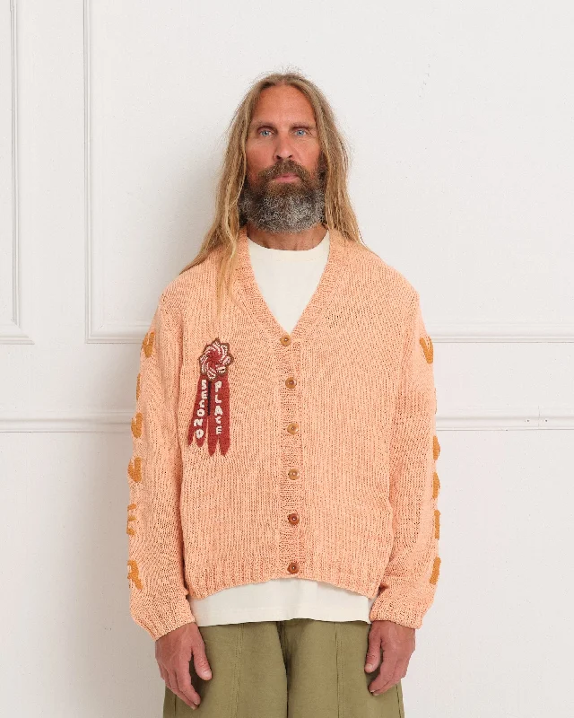 Twinsun Knit Cardigan - Pink Contest Fitted Slim Tailored